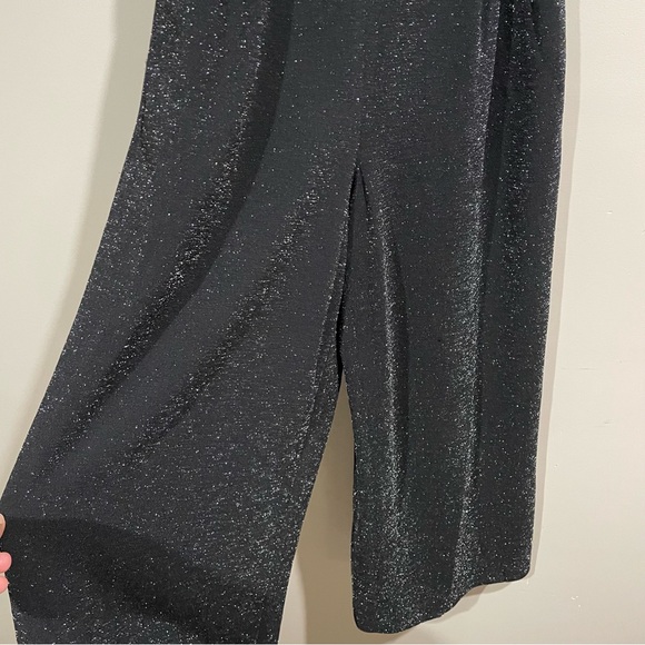 NWOT Calvin Klein Elegant BLACK with  SILVER Glitter Women's Jumpsuit Romper - Picture 8 of 14